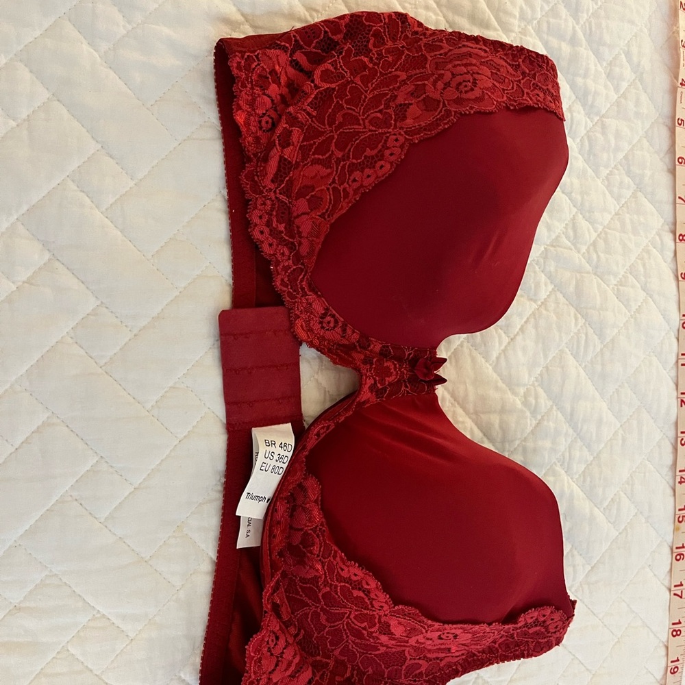 Triumph Deep Red Lace Bra